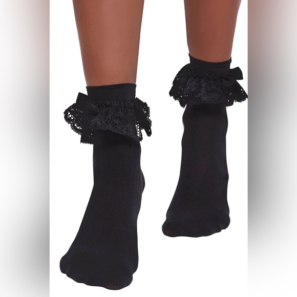 🔥Hextra KILLSTAR ankle black lace socks new pentacle witchy - Picture 4 of 5